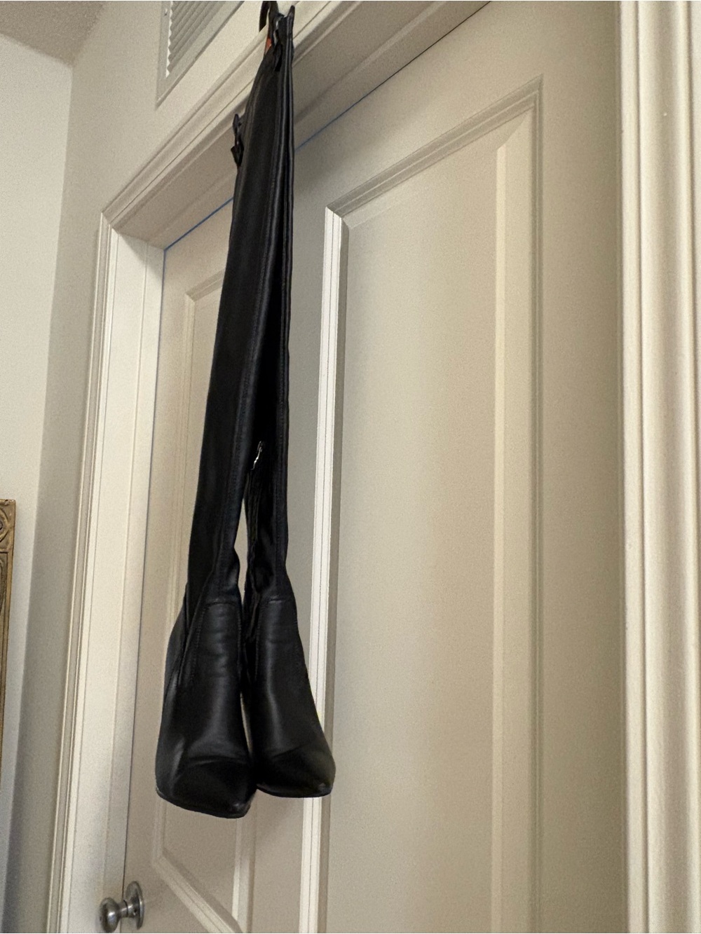 Women's Black Over-the-Knee Stiletto Boots - Picture 3 of 7